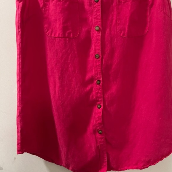 Paul Harris Design Pink Linen Tencel Blend Barbie Core Sleeveless Top Size Med - Picture 4 of 12
